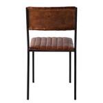 Chaises Timbo (lot de 2) Cuir véritable / Métal -Marron cognac / Noir