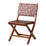 Chaise Bourbourg Cuir tressé / Teck massif - marron cognac / Teck