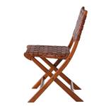 Chaise Bourbourg Cuir tressé / Teck massif - marron cognac / Teck