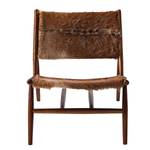 Loungefauteuil Howden koeienvel/massief teakhout - koeienpatroon/teakhout