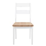 Chaise Mandon (lot de 2) Hévéa massif - Imitation chêne / blanc