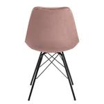 Eetkamerstoelen Bonito (set van 2) fluweel/ijzer - zwart - Oud pink