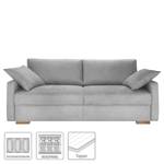 Canapé convertible boxspring Runcorn Aspect cuir vieilli - Platine