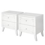 Tables de chevet Olema (lot de 2) Blanc - Bois manufacturé - 51 x 56 x 39 cm