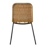 Sedia per sala da pranzo Vuna (2 pezzi) Rattan / Metallo - Rattan Naturale / Nero