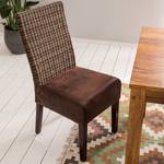 Chaises Alvear (lot de 2) Rotin / Mango massif - Marron vintage / Manguier