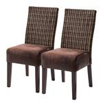 Chaises Alvear (lot de 2) Rotin / Mango massif - Marron vintage / Manguier