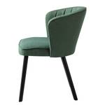 Gestoffeerde stoel Sollia geweven stof/massief beukenhout - zwart - Groen