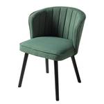 Chaise capitonnée Sollia Tissu / Hêtre massif - Noir - Vert