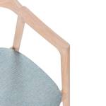 Chaise à accoudoirs Muna I Tissu / Chêne massif - Chêne clair - Gris menthe