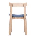 Chaises à accoudoirs Nora I (lot de 2) Tissu / Chêne massif - Chêne clair - Bleu jean