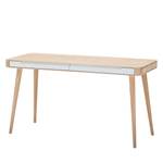 Bureau Loca deels massief eikenhout - licht eikenhout/wit - Licht geoliede wild eikenhouten look