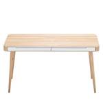 Bureau Loca deels massief eikenhout - licht eikenhout/wit - Licht geoliede wild eikenhouten look