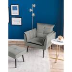 Fauteuil Trilla Avec repose-pieds - Velours - Gris