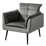 Fauteuil Trilla Avec repose-pieds - Velours - Gris