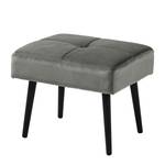 Fauteuil Trilla Avec repose-pieds - Velours - Gris