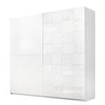 Armoire à porte coulissante Laussonne Blanc brillant / Blanc mat - Largeur : 220 cm