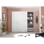 Armoire à porte coulissante Laussonne Blanc brillant / Blanc mat - Largeur : 220 cm