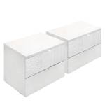 Table de chevet Laussonne (lot de 2) Blanc brillant / Blanc mat