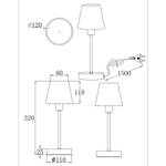 Tischleuchte Luis Milchglas / Nickel - 1-flammig - Silber