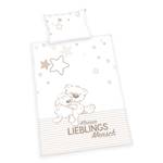 Parure de lit doudous Coton - Blanc / Beige