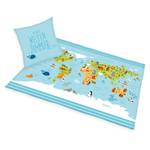 Bettwäsche Weltkarte Baumwollstoff - Mehrfarbig - 135 x 200 cm + Kissen 80 x 80 cm
