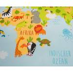 Beddengoed Wereldkaart katoen - meerdere kleuren - 135x200cm + kussen 80x80cm