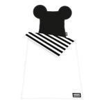 Bettwäsche Mickey Mouse Baumwollstoff - Weiß / Schwarz - 135 x 200 cm + Kissen 80 x 80 cm