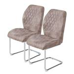 Chaises cantilever Flavin (lot de 2) Microfibre / Métal - Chrome - Limon vintage