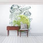 Vliestapete Lime Bubbles Vliespapier - Weiß / Grün - 288 x 190 cm