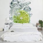 Vliestapete Lime Bubbles Vliespapier - Weiß / Grün - 336 x 225 cm