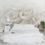 Vliestapete Weiße Rosen Vliespapier - Weiß - 288 x 190 cm