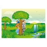 Vliestapete Dschungeltiere Vliespapier - Mehrfarbig - 336 x 225 cm