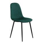 Chaise Rudine Microfibre/ Acier - Noir - Vert émeraude