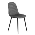 Chaise Rudine Microfibre/ Acier - Noir - Gris - Lot de 2