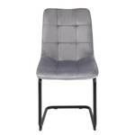 Chaise cantilever Seline Microfibre/ Acier - Noir - Gris - Lot de 2