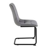 Chaise cantilever Seline Microfibre/ Acier - Noir - Gris - Lot de 2