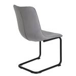 Chaise cantilever Seline Microfibre/ Acier - Noir - Gris - Lot de 2