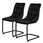 Chaise cantilever Seline Microfibre/ Acier - Noir - Noir - Lot de 2