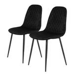 Chaise Rudine Microfibre/ Acier - Noir - Noir - Lot de 2