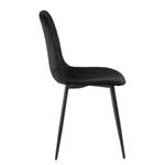 Chaise Rudine Microfibre/ Acier - Noir - Noir - Lot de 2