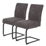 Chaises cantilever Onlay (lot de 2) Microfibre/ Acier - Anthracite / Noir