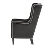 Fauteuil Mirina I fluweel - Velours Ravi: Grijs - Zwart