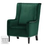 Fauteuil Mirina I fluweel - Velours Ravi: Antiek groen - Zwart