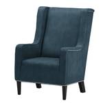 Fauteuil Mirina I Velours - Microfibre Yona: Bleu marine - Noir