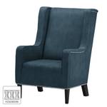 Fauteuil Mirina I Velours - Microfibre Yona: Bleu marine - Noir