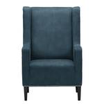 Fauteuil Mirina I fluweel - Microvezel Yona: Marineblauw - Zwart