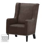 Fauteuil Mirina I Velours - Microfibre Yona: Marron foncé - Noir