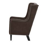 Fauteuil Mirina I fluweel - Microvezel Yona: Donkerbruin - Zwart