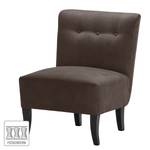 Fauteuil Tillet geweven stof - Microvezel Yona: Donkerbruin